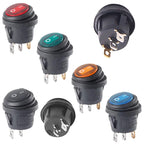 KCD1 Waterproof Round Button Rocker Switch KCD1 Boat-shaped Switches Push Button Switch ON OFF with Light 12V 220V