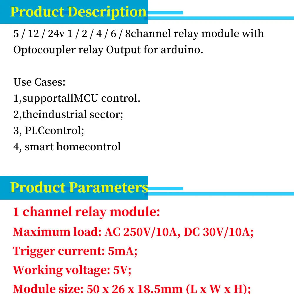 5v 12v 1 2 4 6 8 Channel Relay Module with optocoupler Relay Output 1 2 4 6 8 Way relay Module For Arduino In stock