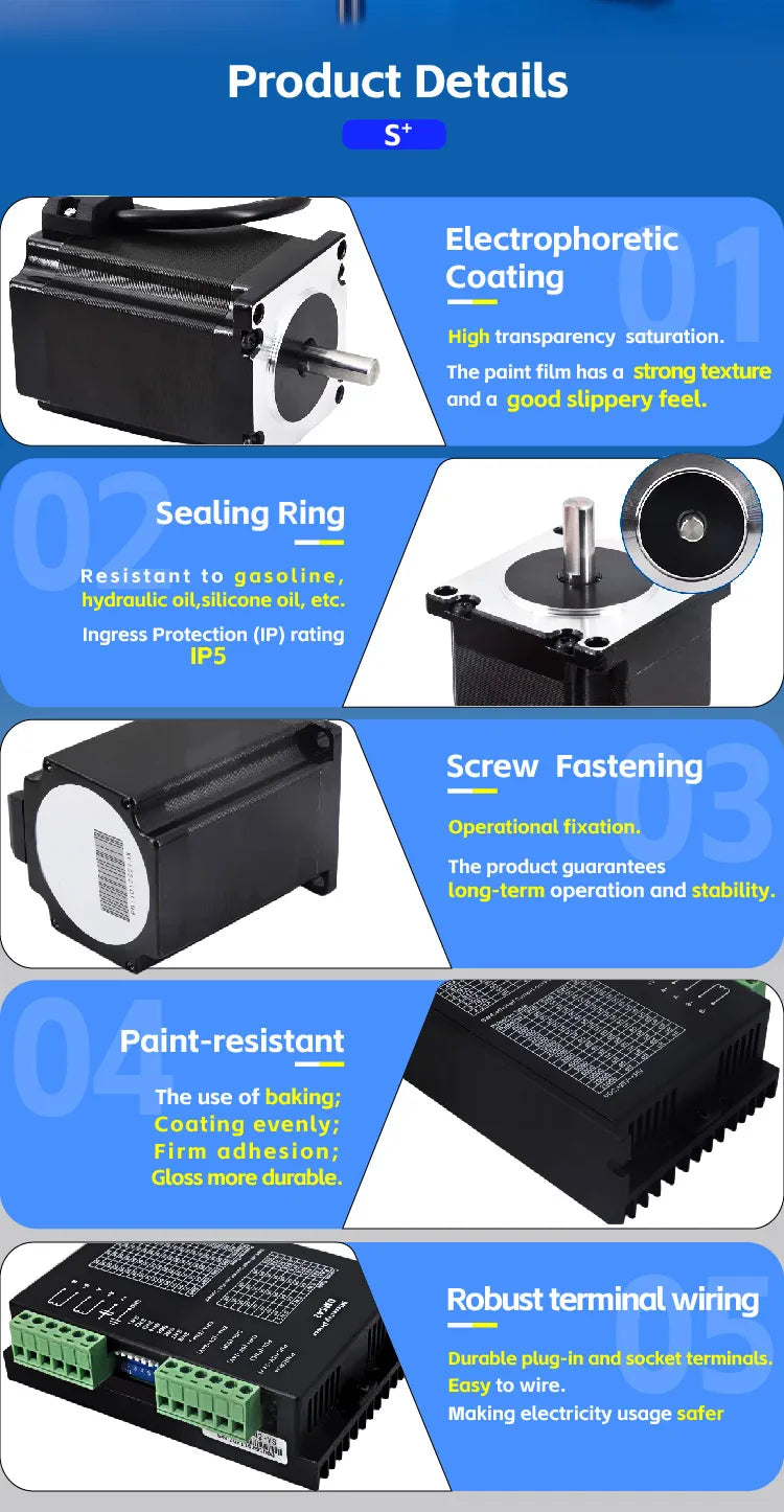 Nema 17/23/34 Stepper Motor Kit 2-Phase 4-Wire 1.2-8.5N.m + Driver TB6600/DM542/MA860 for CNC 3D Printer