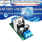 L7805 L7812 LM7805 LM7812 DC/AC Three Terminal Voltage Regulator Power Supply Module 5V 9V 12V Output Max 1.2A