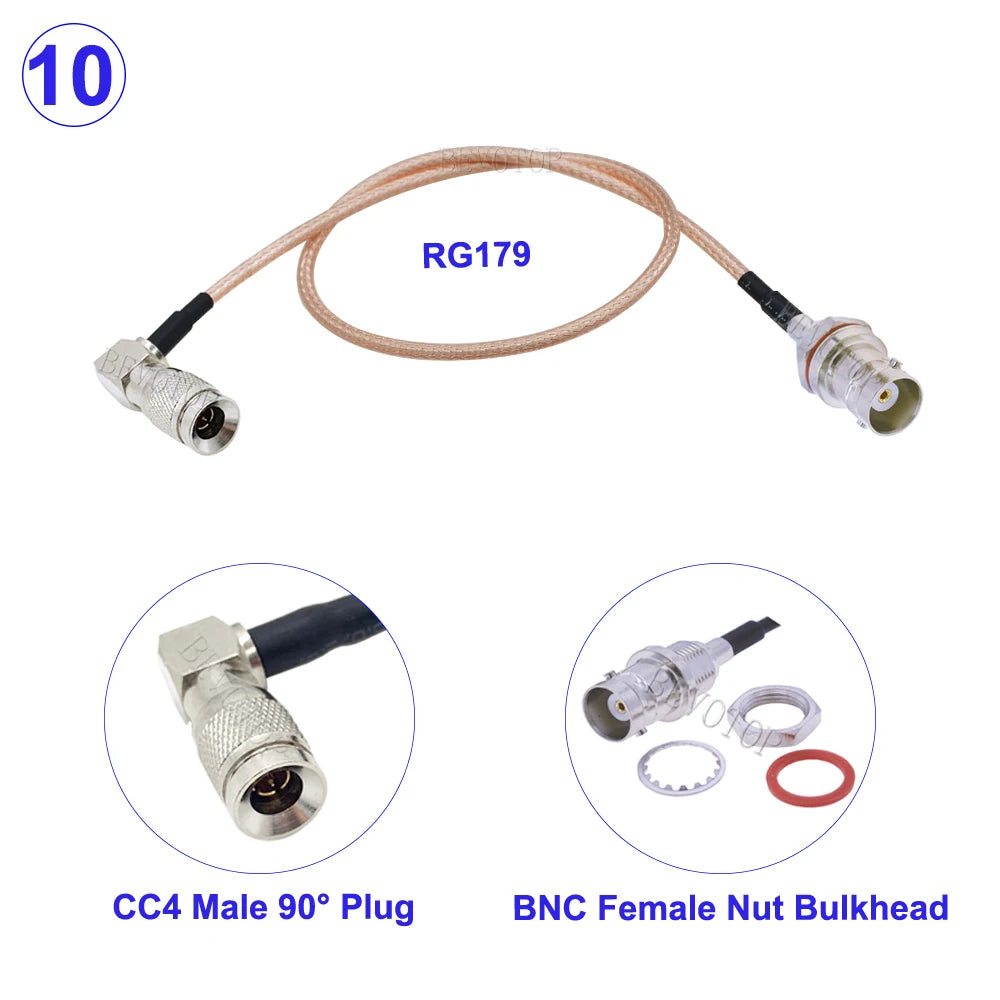 DIN 1.0/2.3 Mini BNC Male to BNC Male/Female Connector RG179 RF Coaxial Cable HD SDI 75ohm For Blackmagic HyperDeck Shuttle