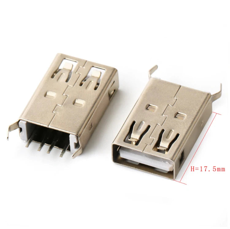 10Pcs USB 2.0 4Pin A Type Female Socket Connector G54 2 Feet 90/180 Degree Data Transmission Charging USB Connector