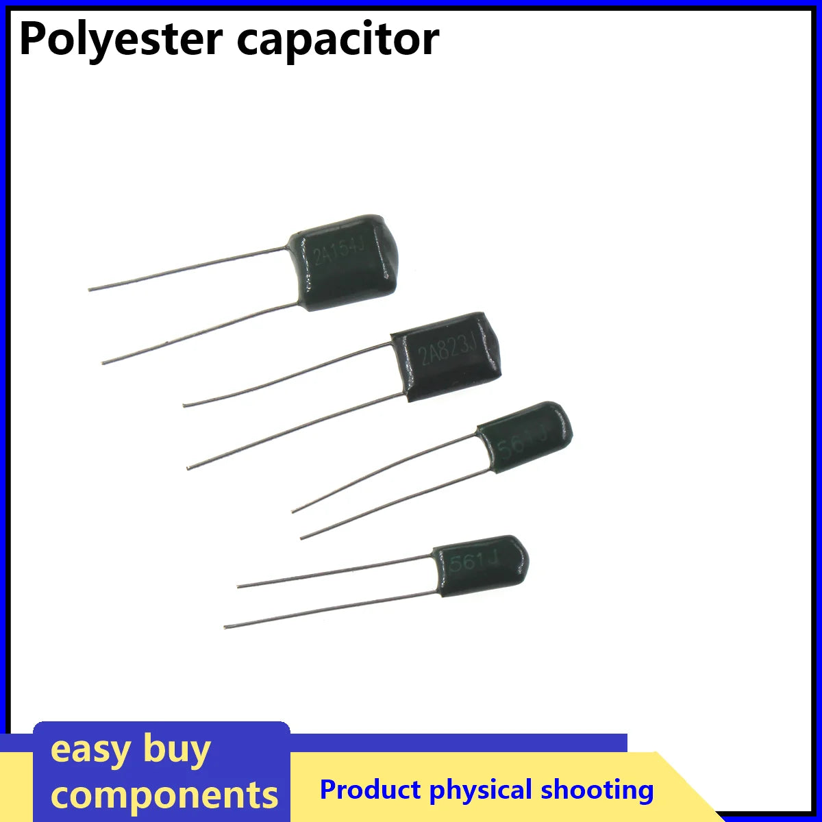 100/50pcs/Lot 630V Polyester Film Capacitor 1NF 1.5NF 10NF 22NF 33NF 47NF 2J102 2J152 2J222 2J472 2J682 2J103 2J223 2J333 2J473