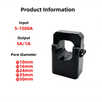 High Frequency 50mm Sensor 100/5 Ratio 1000:1 Split Core Current Transformer CT DC 600/5 AC Clamp 220v/240v Input