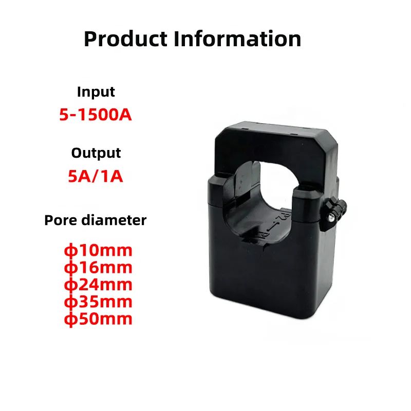 High Frequency 50mm Sensor 100/5 Ratio 1000:1 Split Core Current Transformer CT DC 600/5 AC Clamp 220v/240v Input