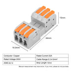 5PCS Male Female Docking Electrical Wire Connector Quick Universal Plug-in Type Butt Conductor Wiring Terminal Block With Lever