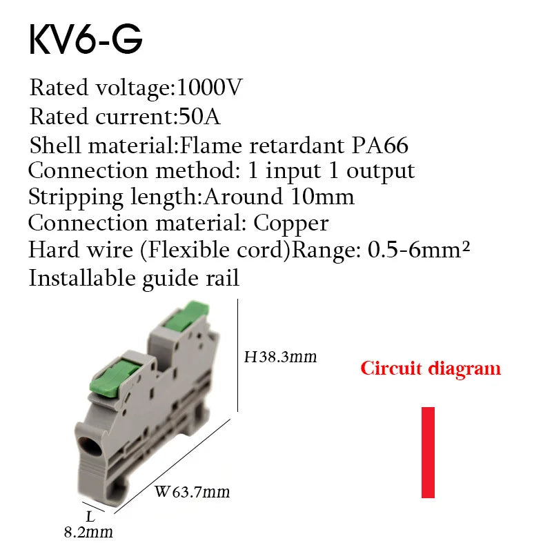 KV2.5 Direct Insertion Quick Terminal Block Rail Type Wire Connector Instead Of UK/ST/PT/SAK Docking For Parallel Connection