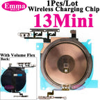 EmmaHelp 1pc For iPhone 13 Pro Max 16 14 15 8 Plus XR Wireless Charging Coil With Volume Flex Flash Charger Panel Sticker