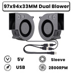 GDSTIME Dual 40mm 50mm 60mm 80mm 92mm 120mm 140mm DC 5V Powered USB Fans with 2 in 1 USB Cable for AV Receiver DVR Cooling