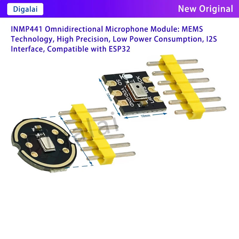 INMP441 Omnidirectional Microphone Module MEMS High Precision Low Power I2S Interface Supports ESP32