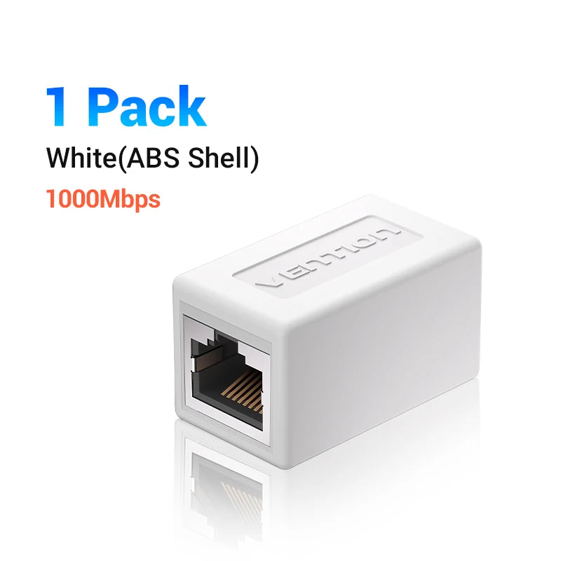 Vention RJ45 Connector Cat7/6/5e Ethernet Adapter Female to Female 8P8C Patch Network Extender Extension Wire for Ethernet Cable