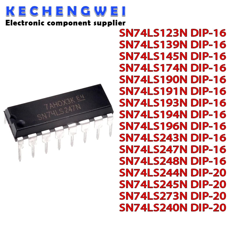 10Pcs SN74LS145N SN74LS174N SN74LS190 74LS191 LS193 74LS194 LS196 LS243 74LS247 LS248 74LS244 74LS245 74LS273 LS240 DIP16 DIP20