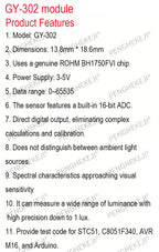 1/3/5PCS BH1750 for light intensity illumination module GY-30 /GY-302 for sensor module BH1750FVI