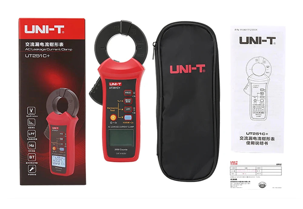 UNI-T UT251A UT251B+ UT251+ UT251C PLUS Current Leakage Clamp Meter Pliers Ammeter Professional AC Current Leak Tester