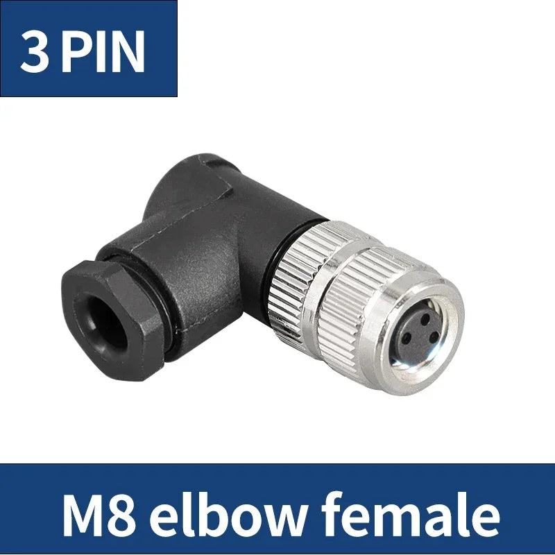 M8 Sensor 3/4/5 Pin Waterproof Aviation Connector Male Female Plug Screw Thread Sensor Cable Joint Industrial Connector IP67