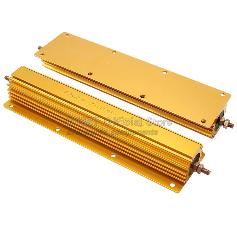 1Pcs 300W RXG24 High Power Gold Aluminum Housed Resistor/Current Limiting Precharge Decoder Resistor 0.1 3 4 5 20 10 Ohm 10K Ohm