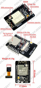 ESP32-CAM WiFi Module ESP32 serial to WiFi ESP32 CAM Development Board 5V Bluetooth with OV2640 Camera Module + 3DBI Antenna