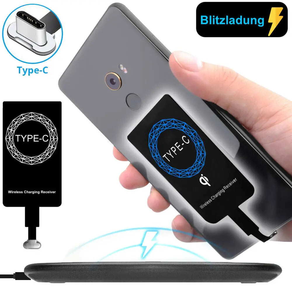 Universal Android Qi Wireless Charging Receiver Type C Induction Patch Wireless Charger Receiving Patch For Micro USB Smartphone