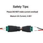 DC 12V Male Female Connectors 2.1*5.5mm Power Plug Adapter Jacks Sockets Connector For Signal Color LED Strip CCTV Camera