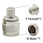 1pcs/lot  N To F TV Male Female Straight Connector L16 N Type to F Type Coax Converter  Antenna Extension Cable Brass Copper