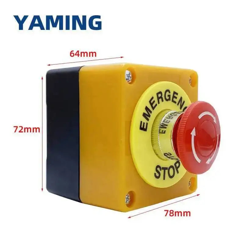22mm Emergency Stop Push Button Switch 1NO 1NC 10A 660V Waterproof Box Explosion-proof Anti-corrosi Manual Control