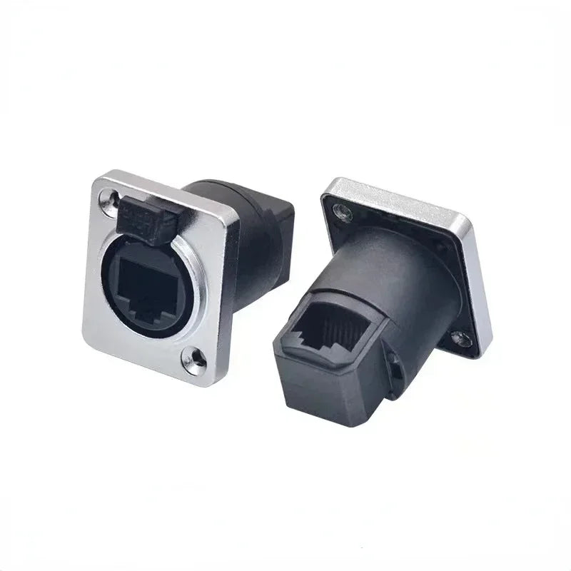 RJ45 Waterproof Connector Plug, D Type Panel Mount Socket IP65 Ethernet Connectors