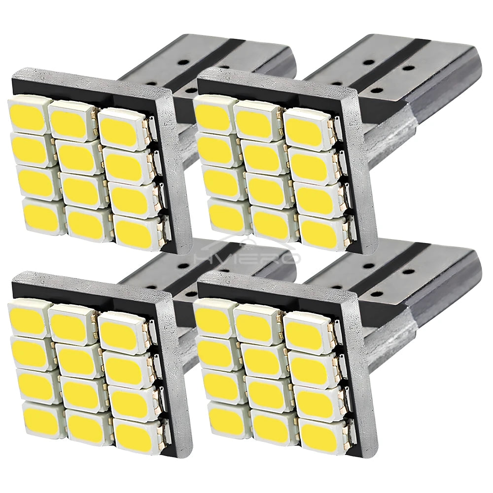 10PCS T10 W5W 12SMD 1206 Car Wedge White LED DC 12V Canbus No Error Decoder External Lights License Plate Lamp Corner Backup Led