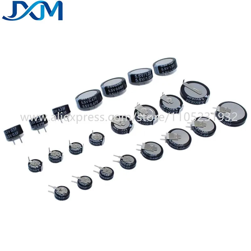 5pcs/lot Super Capacitor 5.5V0.1F 0.22F 5.5V0.33F 5.5V0.47F 0.68F 5.5V1F 1.5F 4.0F V/H/C-Type Push Button Farrah Super Capacitor