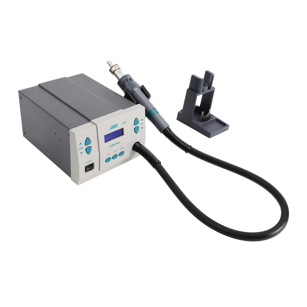 Hot Air Rework Station, 1000W Digital Heat Soldering Rework Station with Adjustable 100℃~500℃ Heat Gun& 3PCS Air Nozzles