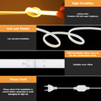 High Bright 220V 230V COB LED Milky Neon Strip Lights 288LEDs/M 3000K 4500K 6000K Waterproof Super Flexible Ribbon Tape 1-100M