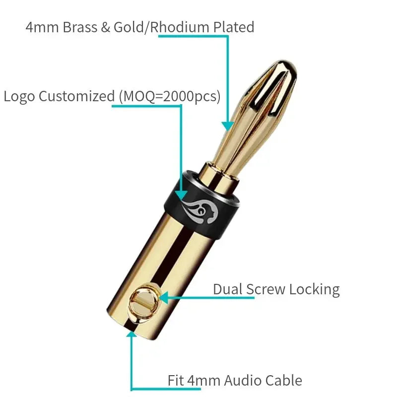 Banana Plug Connector Audio Jack Bananas Speaker Terminal For 4mm Binding Post Double Screw Lock Consumer Electronics