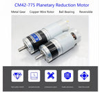 42MM 775 12V 24V DC Reducer Motor Planetary Gearbox High-Power High Torque 253KG Slow Speed Regulating Low-Speed Motor