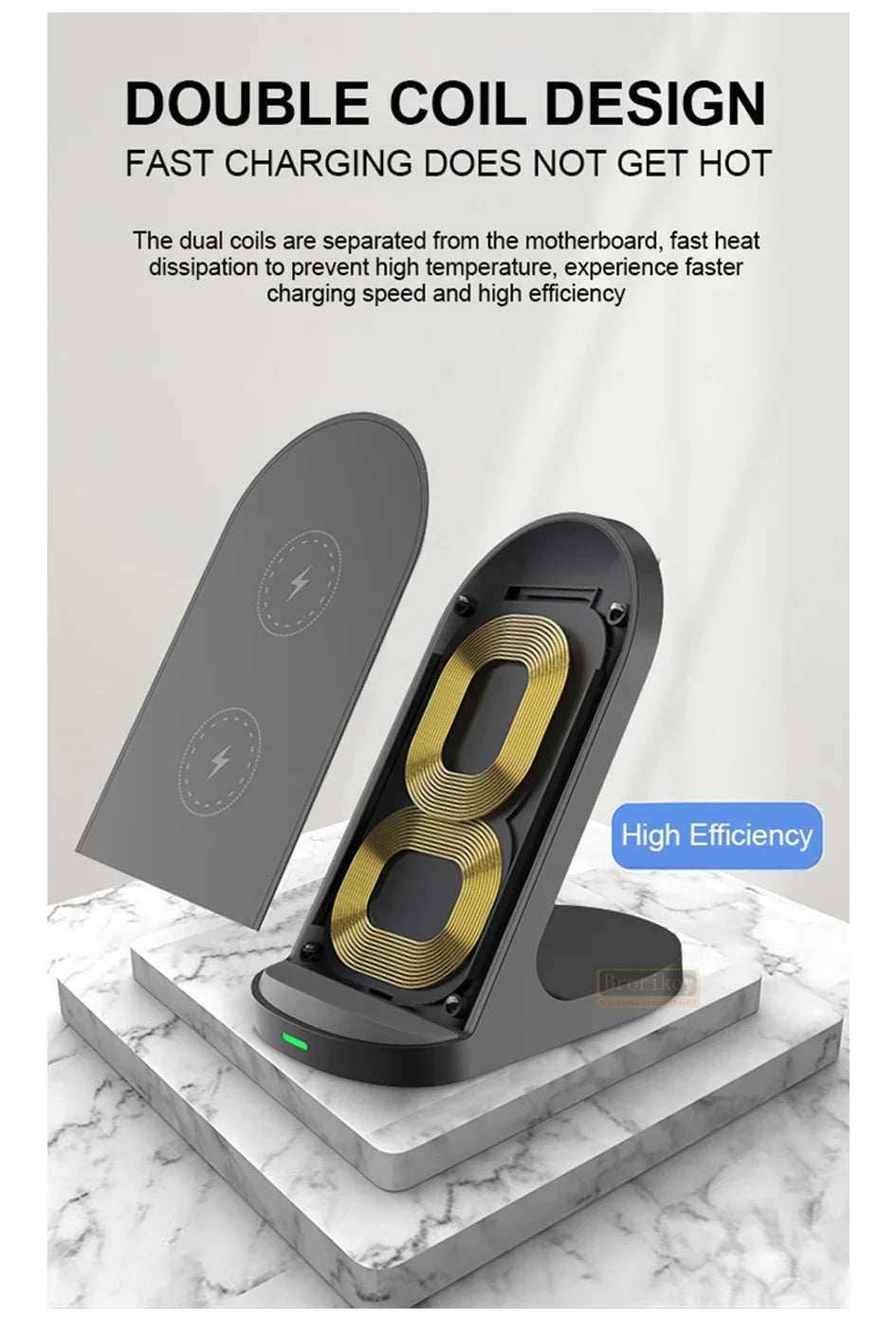 Fast 10W 15W Wireless Charger Stand for iPhone 15 14 13 12 11Pro Samsung Galaxy S24 S23 S22 S21 Note Redmi Charging Dock Station