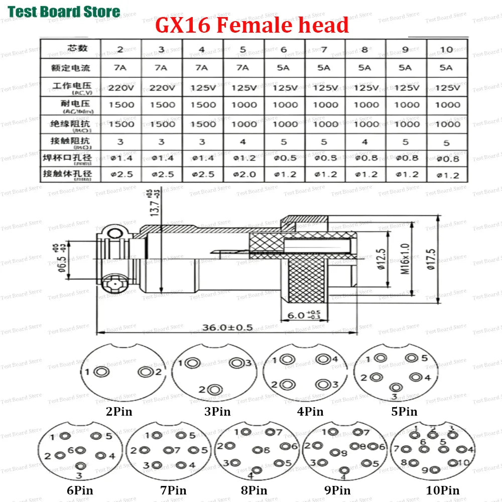 5 Sets/lot GX12 GX16 GX20 2P 3P 4P 5P 6 7P 8P 9 10 12 Pin Male Female Docking Aviation Plug Socket Waterproof Circular Connector