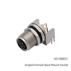 CAZN M8 Angled Male Back Mount Socket 3/4/5/6/8 Core Aviation Plug IP67/68 Waterproof Welding PCB Connector