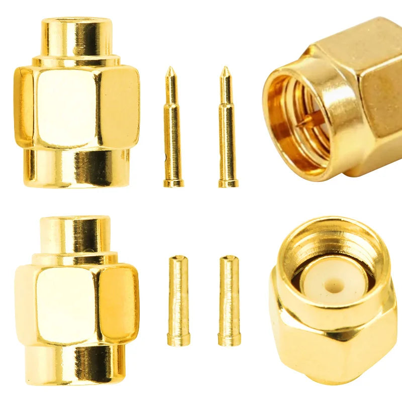 SMA Male (Female Pin)  Solder FOR Semi-rigid B3 RG141 RG402 Cable Connector 5/20/100PCS 1000V 6GHz