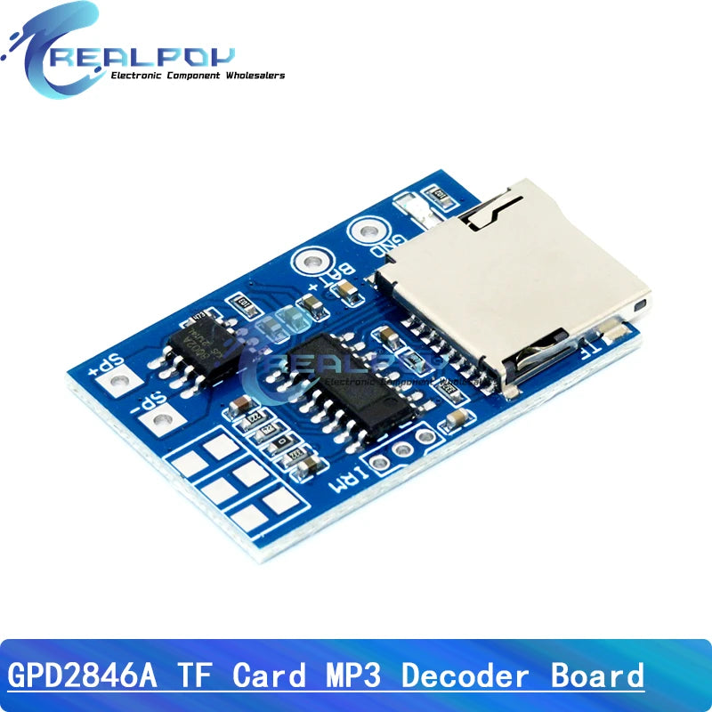 GPD2846A TF Card U disk MP3 Format decoder board module amplifier Module decoding audio Player Type-C / Micro USB