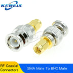 2PCS BNC to SMA Connectors SMA BNC Adapter Male to Female for Antenna/Extension Cable SMA to BNC RF Connector Kits ﻿