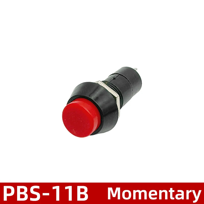 PBS-11A Self-locking Latching Switches 12mm PBS-11B Self-Reset Momentary Switches 2Pins 12mm Push Button Switch with Wire 20cm