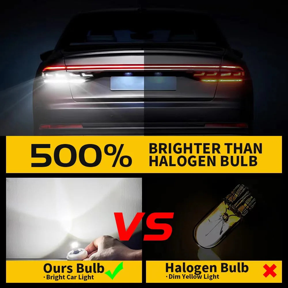 2Pcs Super T10 W5W Led Car Light Nichia 3030 Emc Chips Non-polarity Lamp Bulb Auto Dome License Plate Lighting White DC12-50V