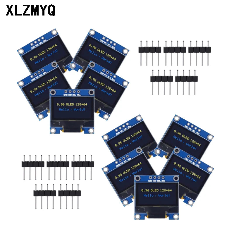 10pcs 0.96 Inch OLED Display Module I2C IIC SPI Serial 128X64 SSD1315 LCD 4Pin White/Blue/Yellow Blue For Arduino LED Display
