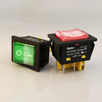 FILN 30A/220V Heavy Duty 4 Pin DPST IP67 Sealed Waterproof T85 Auto Boat Marine Toggle Rocker Switch with LED 12V 220V 30x22