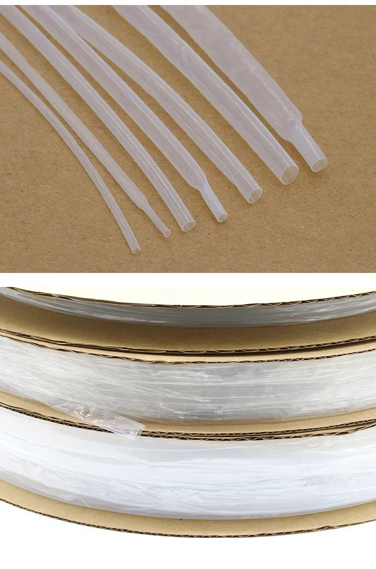 Transparent  1.7:1 PTFE Heat Shrink Tube 0.5/1/2/2.5/4/5/6/8/10/12 mm High Temperature 260℃ Shrinkage Tubing For Wires 600V