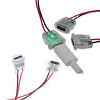 5/10Pcs Transparent 2Pin Waterproof USB-C Female Charging Socket With LED Light Type-C Power Input Connector