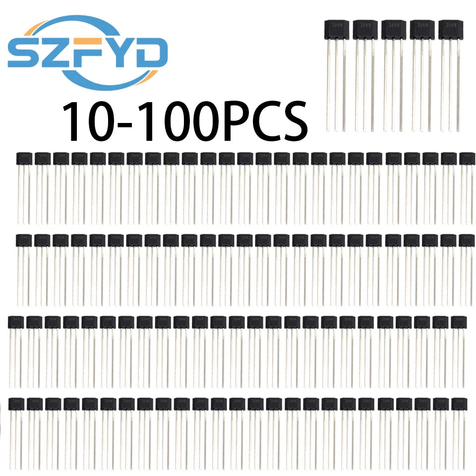 10-100pcs A3144 A3144E A3144EUA OH3144E 44E 3144 TO-92S Hall Effect Sensor