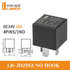LANBOO 30A High Current Car/Auto Relay 12V 24V 30A with 4PIN/5PIN Applications Include Lighting Control and Horn Control.