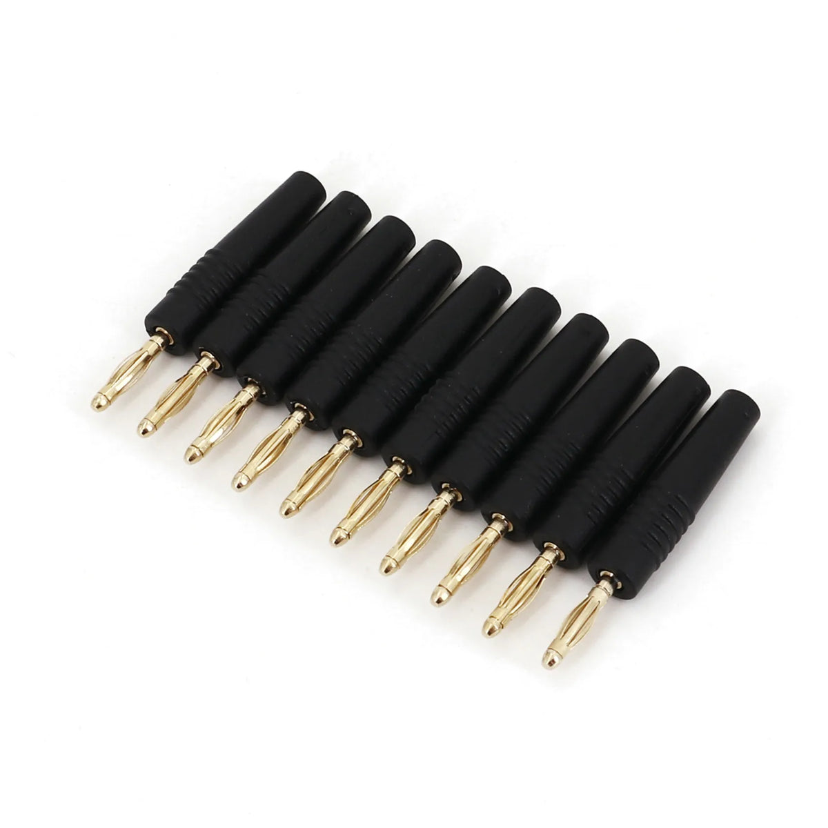 10Pcs Small Size 2mm Brass Gold Plated Male Banana Plug Wire Solder Type Connector