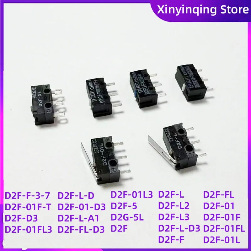 5-100PCS D2F-01F L L2 L3 01L 01 5L L-D3 01FL-T D D2F-F-3-7 A1 Snap Action Switch 3A 125VAC 30VDC Microswitch for Omron mouse