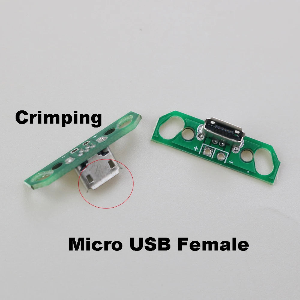 For Micro Data Charging Cable Jack Test Board with Pin Header 90 Degree Micro USB Female Male Connector