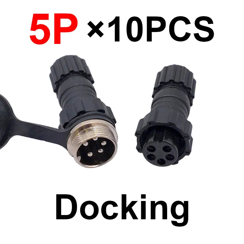 10Pcs  Connector GX16 M16 Waterproof Docking Back Nut Male&Female Plug&Socket 2pin3pin4pin5pin6pin7pin8pin9pin10pin